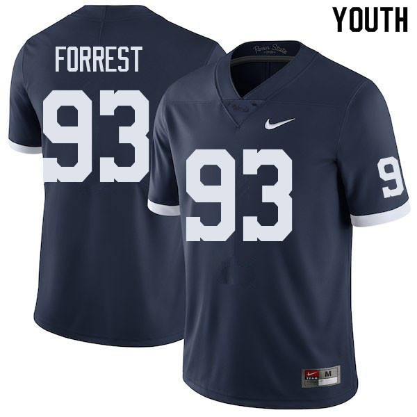 Youth #93 Levi Forrest Penn State Nittany Lions College Football Jerseys Sale-Retro